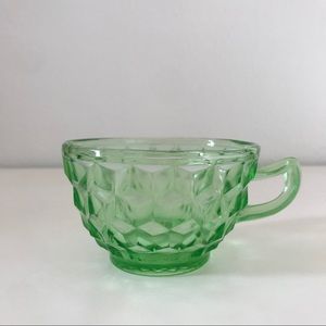 Cube Green Depression Glass Cup